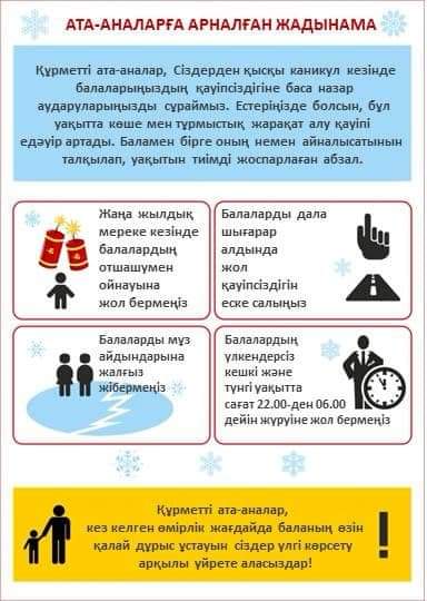 Ата-аналарға арналған жадынама. Памятка для родителей.