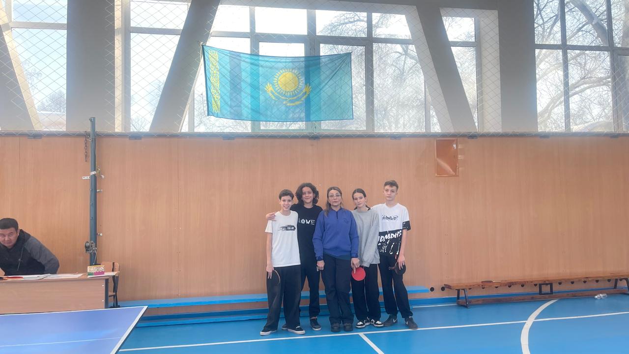 В районном отборочном этапе "Национальной школьной лиги" по настольному теннису среди 7-8 классов наша школа заняла 1 место!